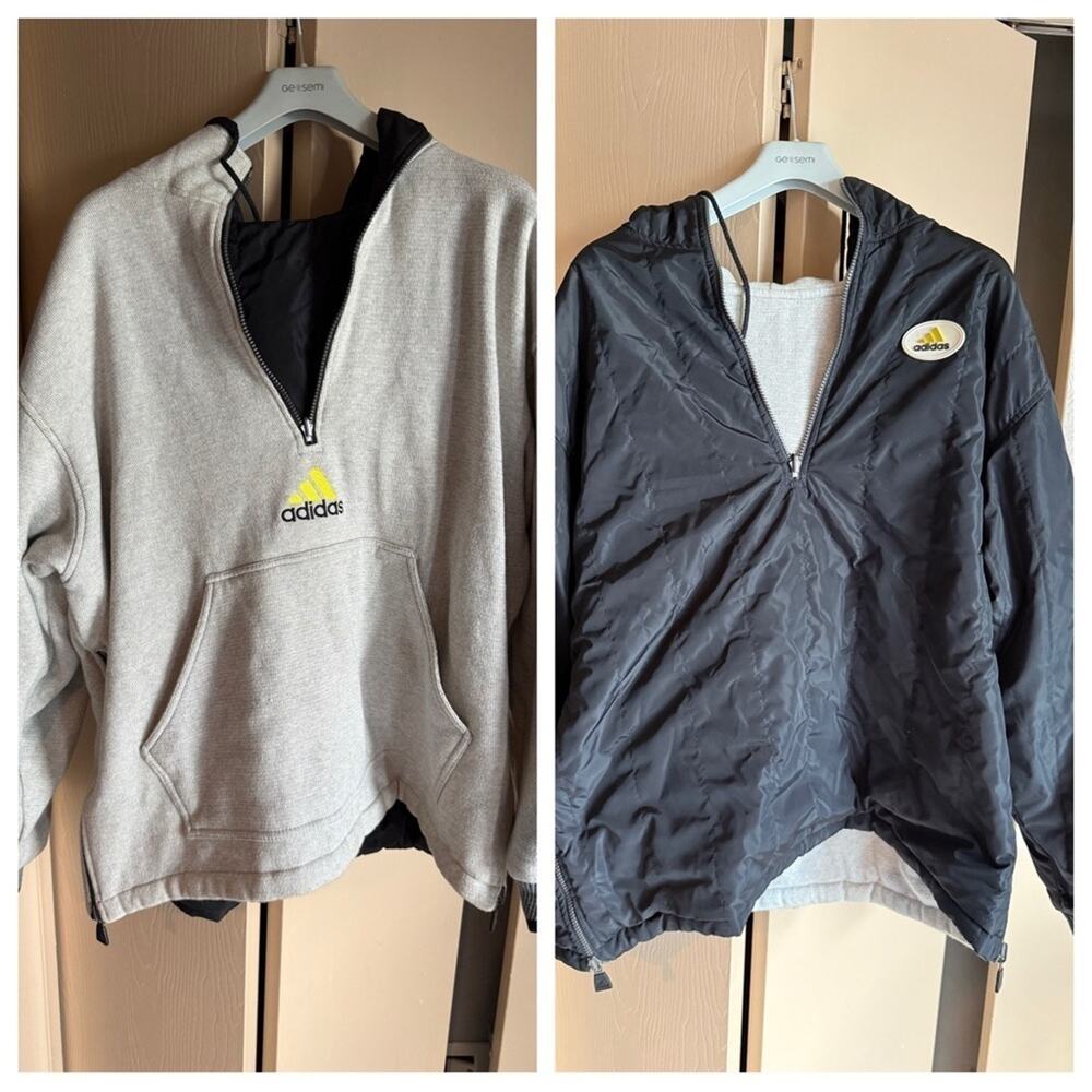 Adidas Gray and Black Reversible Hoodie